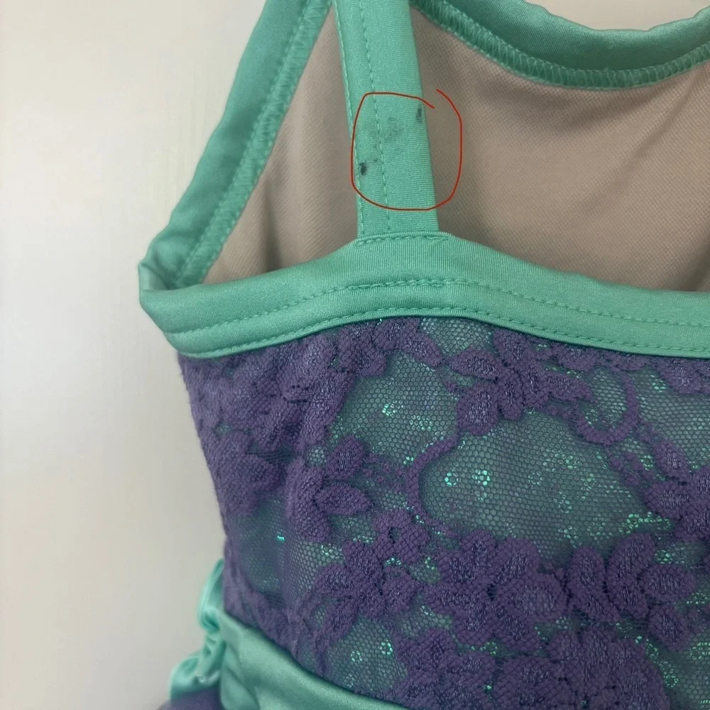 Weissman kids girls turquoise  Green and lavender light Purple Costume Dress SC